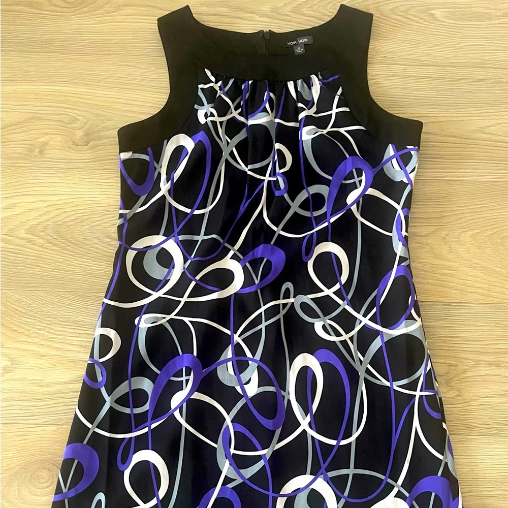 Voir Voir Black/White/Purple/Gray Women's Summer Dress Size 10